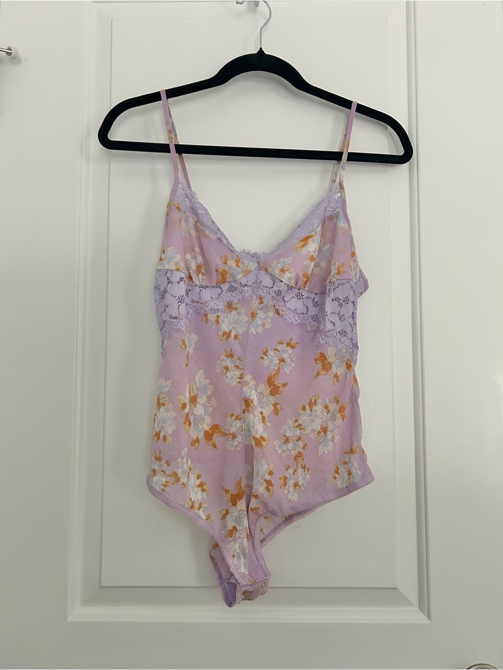Intimately Free People Monday Morning Lace Floral Bodysuit Lilac